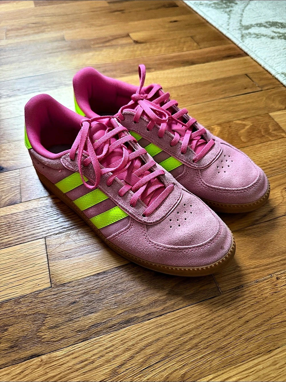 adidas Pink Green Sneakers US 8.5
